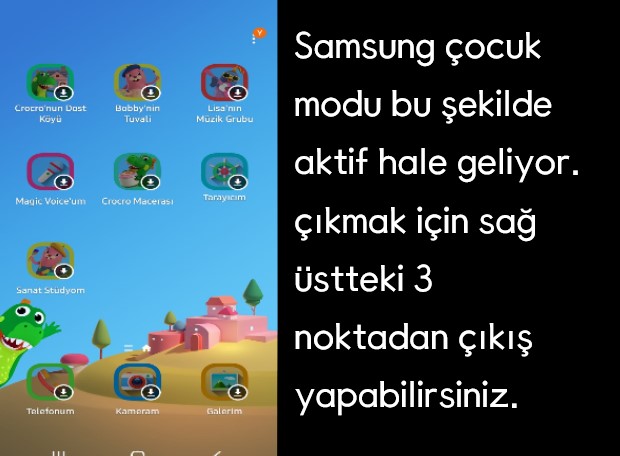 samsung kids home nedir . çocuk modu nedir.