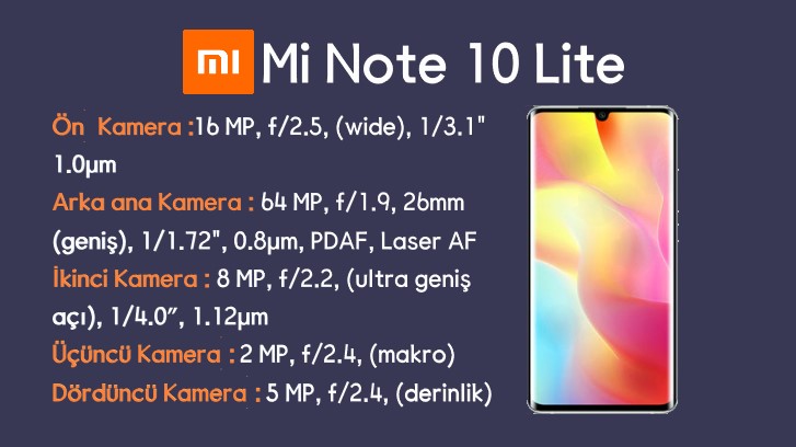 mi note lite donanım